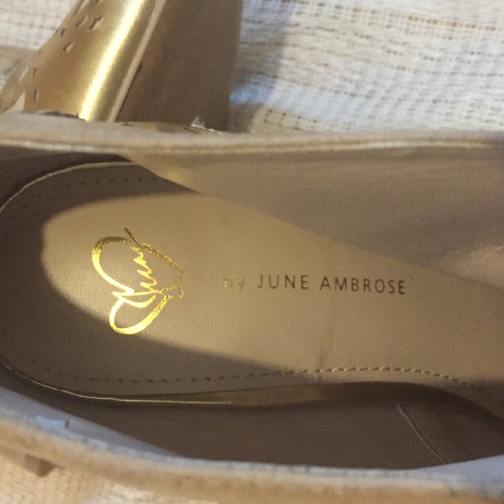 June By June Ambrose Gold Wedges - Picture 7 of 7